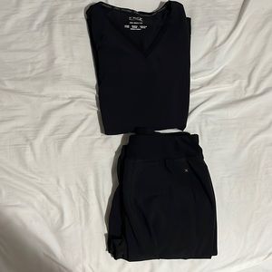 cherokee iflex scrub set xs joggers black